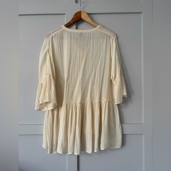Aerie Cream Boho Peplum Top with Tassel Detail - Picture 5 of 8